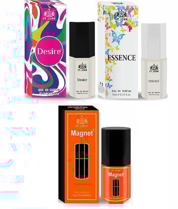 ST.JOHN Cobra Magnet,Desire & Essence Pocket Perfume For Men 10ml Each (30ml) - Pack of 3