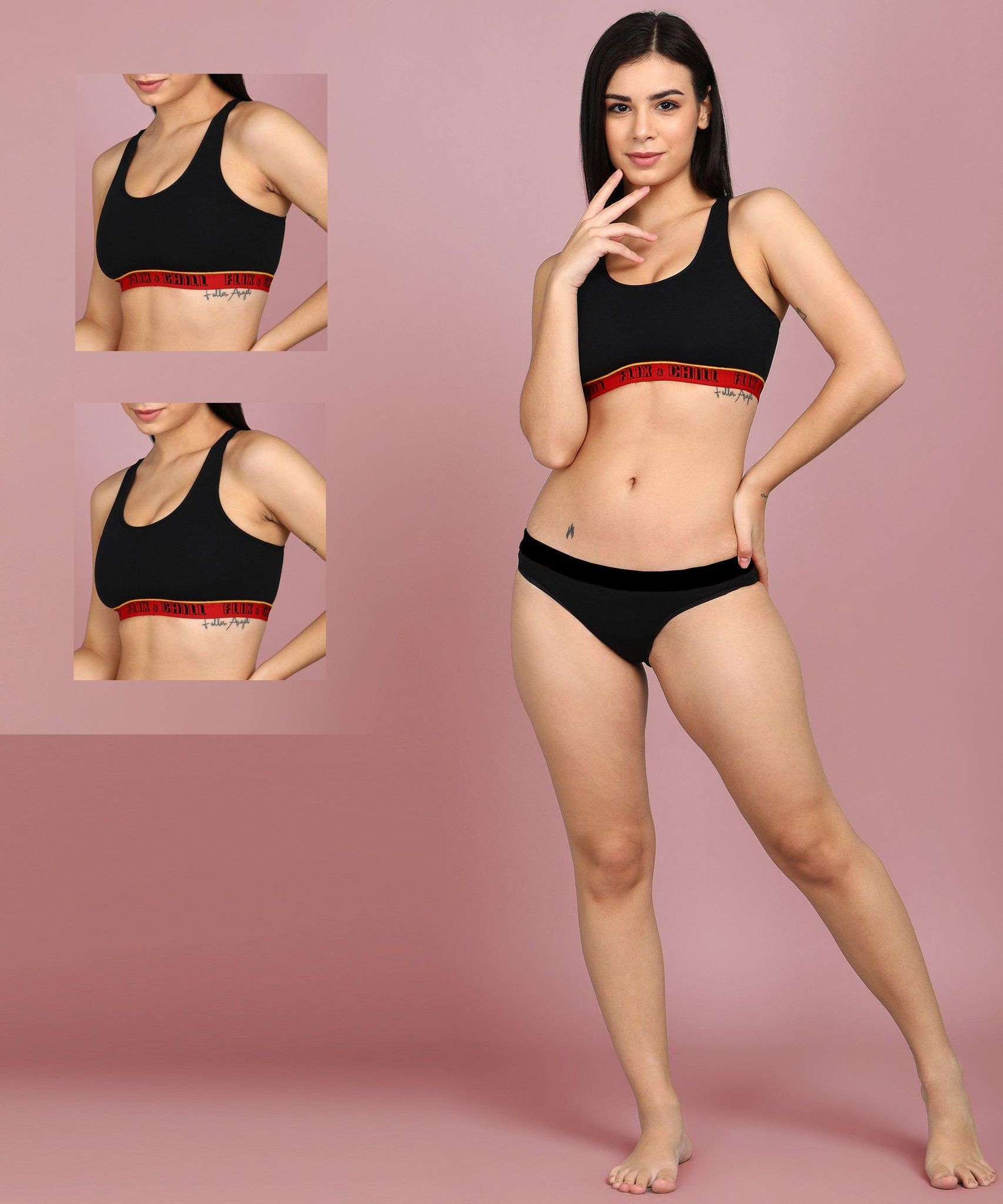 Womens Non Padded FLIXCHILL Combo Sports Bra (Pack of 2)-XS