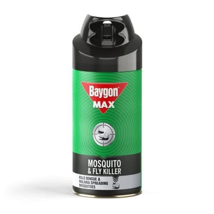 Baygon Max Mosquito & Fly Killer Spray - Double Nozzle, 200 ml