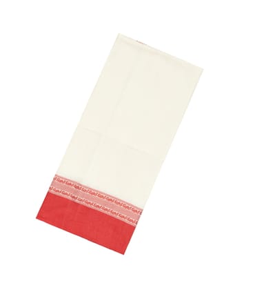 White Woven Bengal Cotton Saree With Contrast Border-BG1143-White