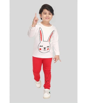 s muktar garments Red Cotton Boys T-Shirt & Pants ( Pack of 1 ) - None