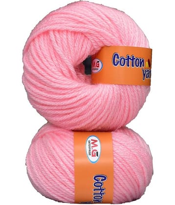 M.G ENTERPRISE Cotton Yarn Baby Acrylic Wool CY-Pink (150 gm) Baby Soft 4 ply Wool Ball Hand Knitting Wool/Art Craft Soft Fingering Crochet Hook Yarn, Needle Knitting Yarn Thread Dye MM