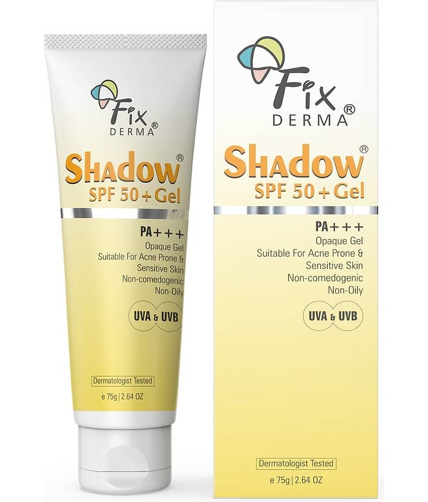 Fixderma Shadow Sunscreen SPF 50+gel For Oily Skin, UVA,UVB Protection, Water Resistant, 75g