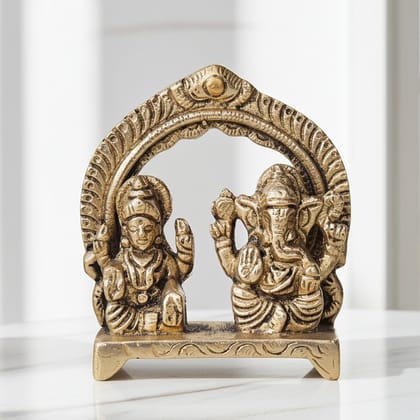 Brass Showpiece Laxmi Ganesh Statue (BSMAS1233 A)