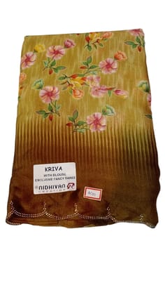 Elegant Georgette Saree with Embroidered Border Elegant Georgette Saree with Embroidered Border