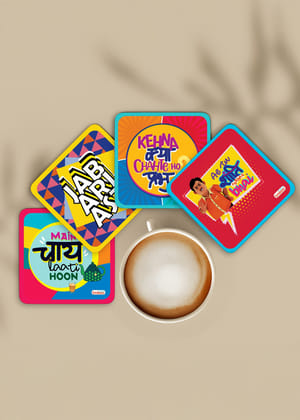 Taarak Mehta Ka Ooltah Chashmah|Tea - Coffee Coaster - Dining Table Decor Accessories - Set of 4