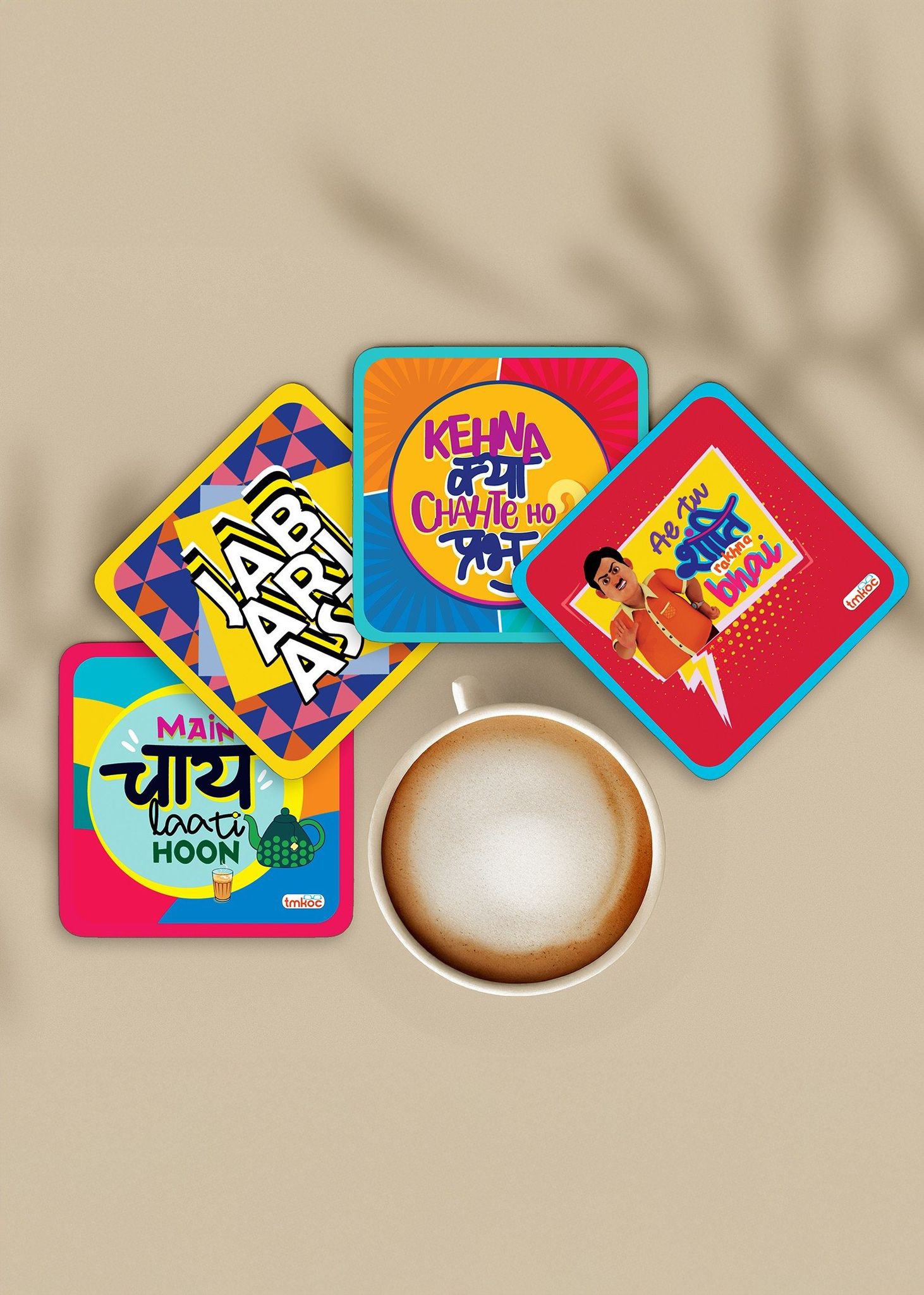 Taarak Mehta Ka Ooltah Chashmah|Tea - Coffee Coaster - Dining Table Decor Accessories - Set of 4
