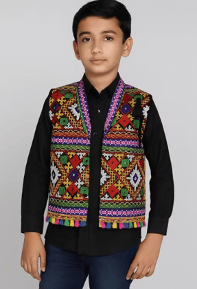 Kutchi Mirror Work Ethnic Waist Coat  Traditional Embroidered Koti for Navratri / Rajasthani FestivalsZ