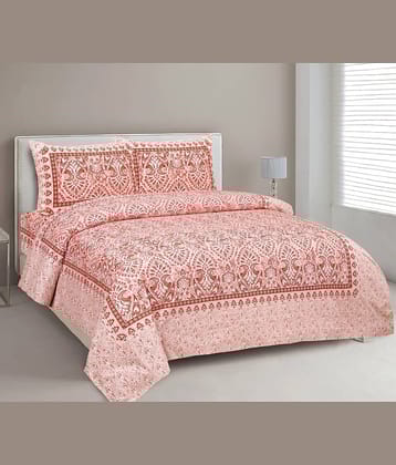 CLOTHORO Cotton 1 Double King Bedsheet with 2 Pillow Covers ( Maroon )