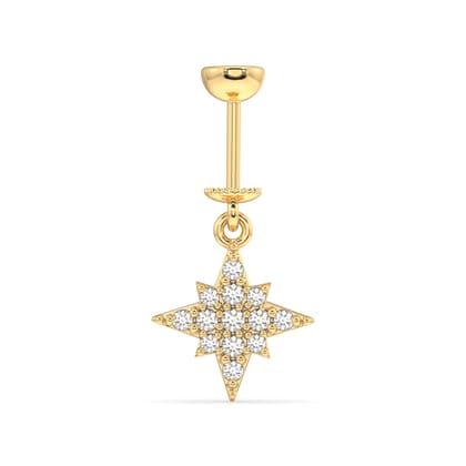 Zircon star - Helix Hanging - 14k gold plated-Screw attachment