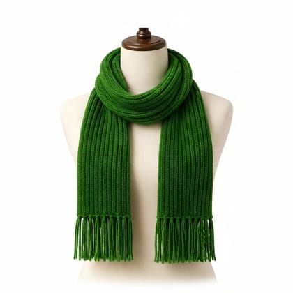 Handknitted Green Winter Scarf for Women & Men 