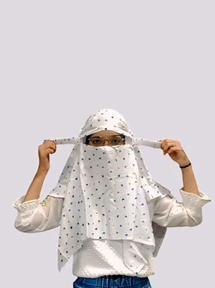 Shiv Textiles Ladies Summer Scarf Colorful Heart Design Pure Cotton Soft Breathable Neck Wrap Headscarf Lightweight Sun Protection Stole Daily Wear Fashion Accessory