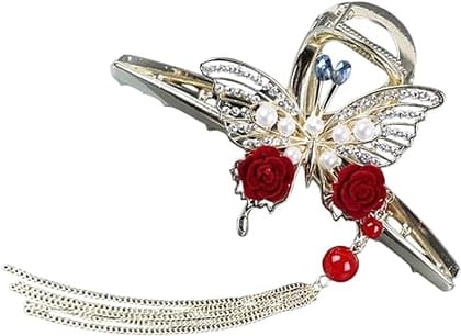 GLIMM hairpin Metal Hair Claw Hair Clamp Hair Claw Clamp Tassel Hair Clasp Women Hair Claws Clips for Hair Tassel Hair Clip Hair Jaw Clamp Hair Jaw Clip Rhinestones