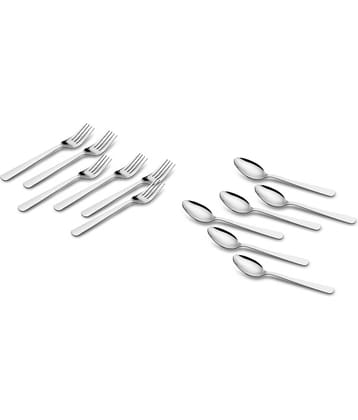 Classic Essential - Silver Stainless Steel Cutlery Set ( Pack of 12 )