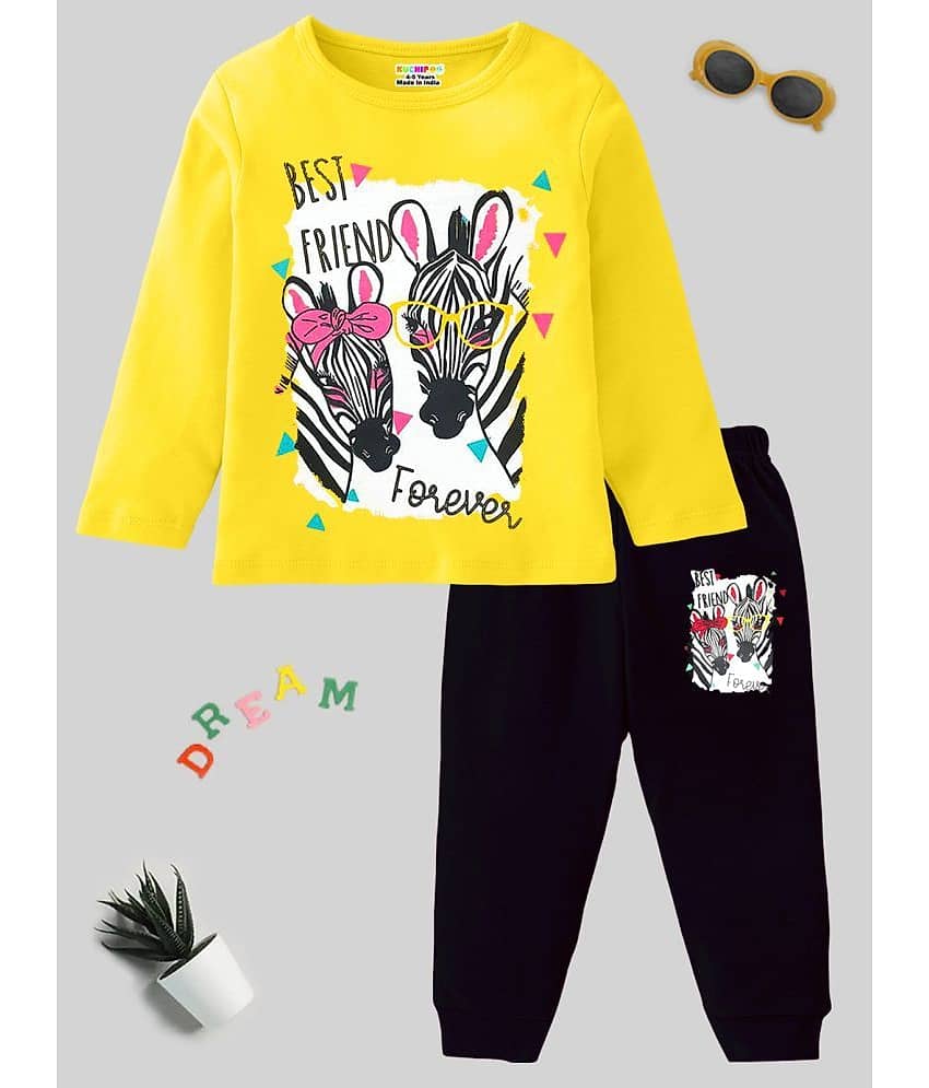 Kuchipoo Pack of 1 Girls Cotton Blend Top With Pajama ( Multicolor )