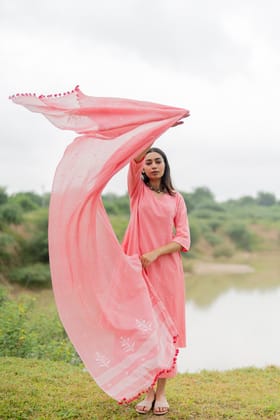 Candy Floss Kurta Set with Dupatta-XXL