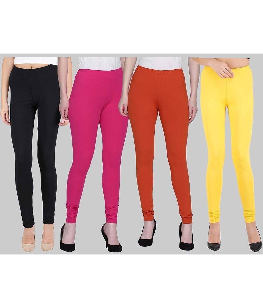 FnMe - Multicolor Cotton Women's Leggings ( Pack of 4 )