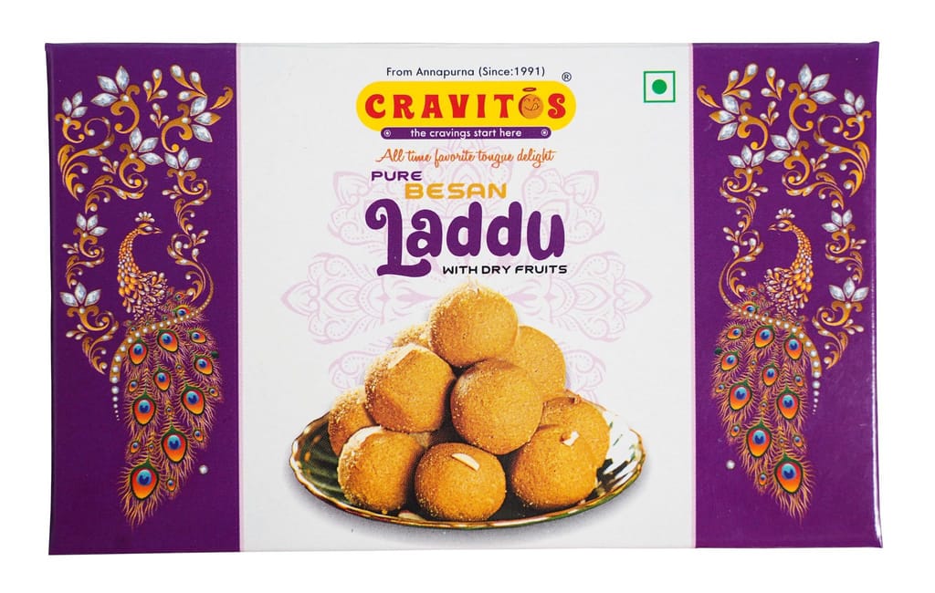 Cravitos Indian Sweets 200g Pack � Traditional Mithai Assortment | Authentic Desi Sweets Gift Box | Indian Festival & Celebration Treats (200g, Besan Laddu)