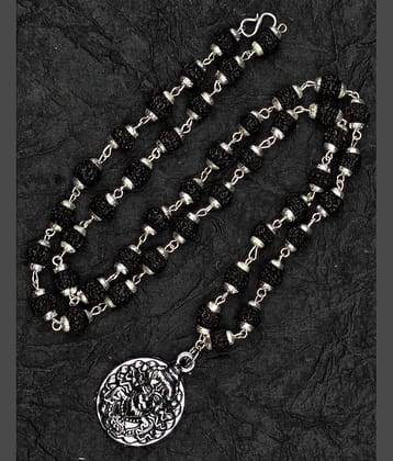 Charms Silver Men's Religious Pendant With Chain ( Pack of 1 )