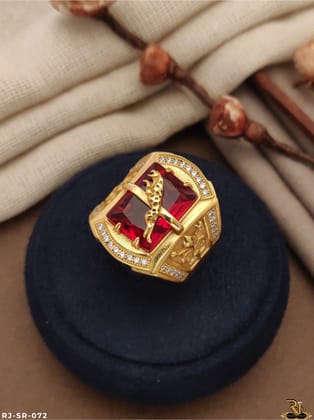 Classical Jaguar Logo Men’s Fashion Style Stone Ring SR-072-16