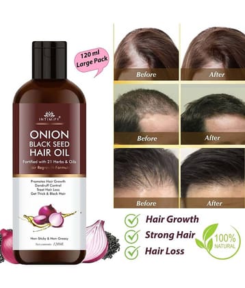Intimify Onion Black Seed Hair Oil, onion oil, hair onion oil, herbal onion oil, hair growth oil, anti hairfall oil, 120 ml