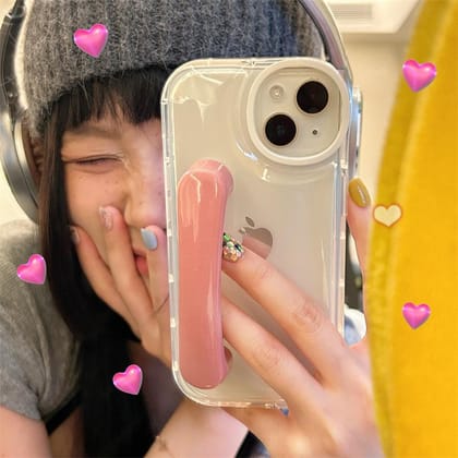 Transparent Pink Door Handle iPhone Case-iPhone 14 Pro Max / Pink