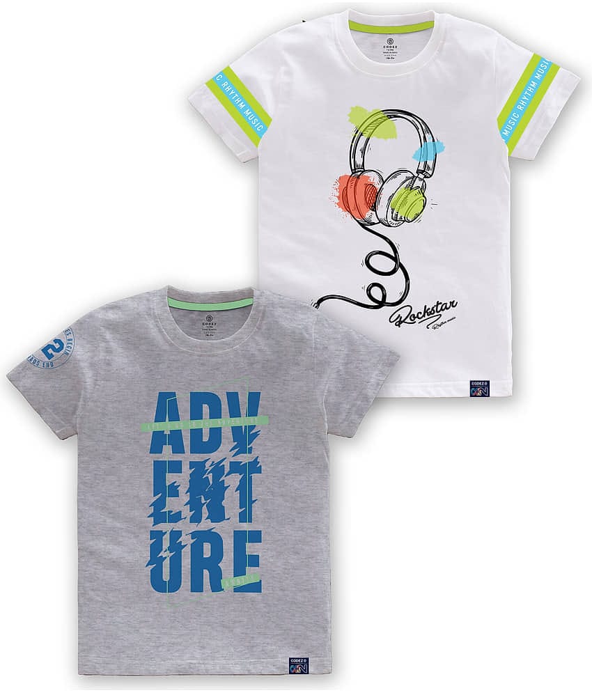 CODEZ Pack of 1 Boys Cotton Blend T-Shirt ( Multi Color )