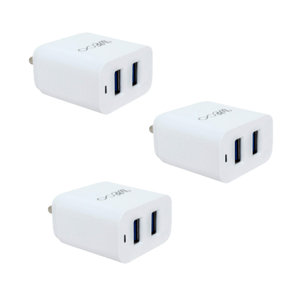 Walta Elite PB 30 Charger 20W USB & Type-C Dual Output Super Fast Charger, USB to Micro V8 Cable Included (White)- Pack of 3