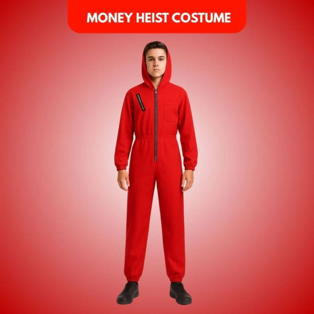 Money Heist Red Zipper Costume for Adults - 1PC - Party and Festive Needs | Buy online on ZillyBuy