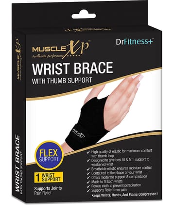 MuscleXP DrFitness+ Wrist Brace with Thumb Support For Men & Women, Gym & Workout, Sports Injury & Wrist Pain, Hands & Palms Compression