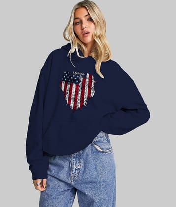 Leotude Fleece Women's Hooded Sweatshirt ( Navy )