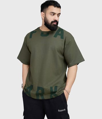 Fuaark Olive Cotton Oversized Fit Men's Sports T-Shirt ( Pack of 1 )