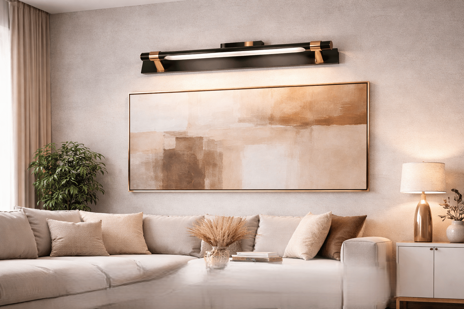 SPARKWORLD LED Picture / Vanity Wall Light (3 Color Mode) – Rose Gold & Black Finish, Adjustable, Wall Mounted | Colour: LX376WL|12W|RG|BK