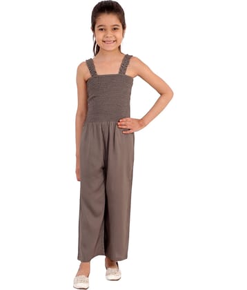Kids Cave Girls Rayon Jumpsuit ( Pack of 1 , Grey )