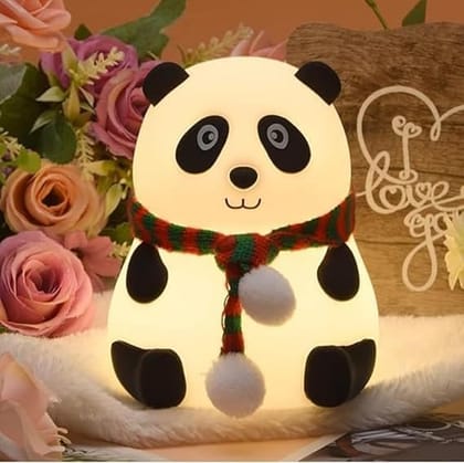 Panda Night Light for Kids  7-Color LED Lamp | Cute Nursery Room Decor & Gift for Toddlers, Teens, Valentines Day | Soft BPA-Free Multicolor Nightlight