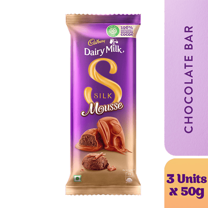 Cadbury Dairy Milk Silk Dairy Milk Silk Mousse - Chocolate Bar, 3 x 50 g Multipack