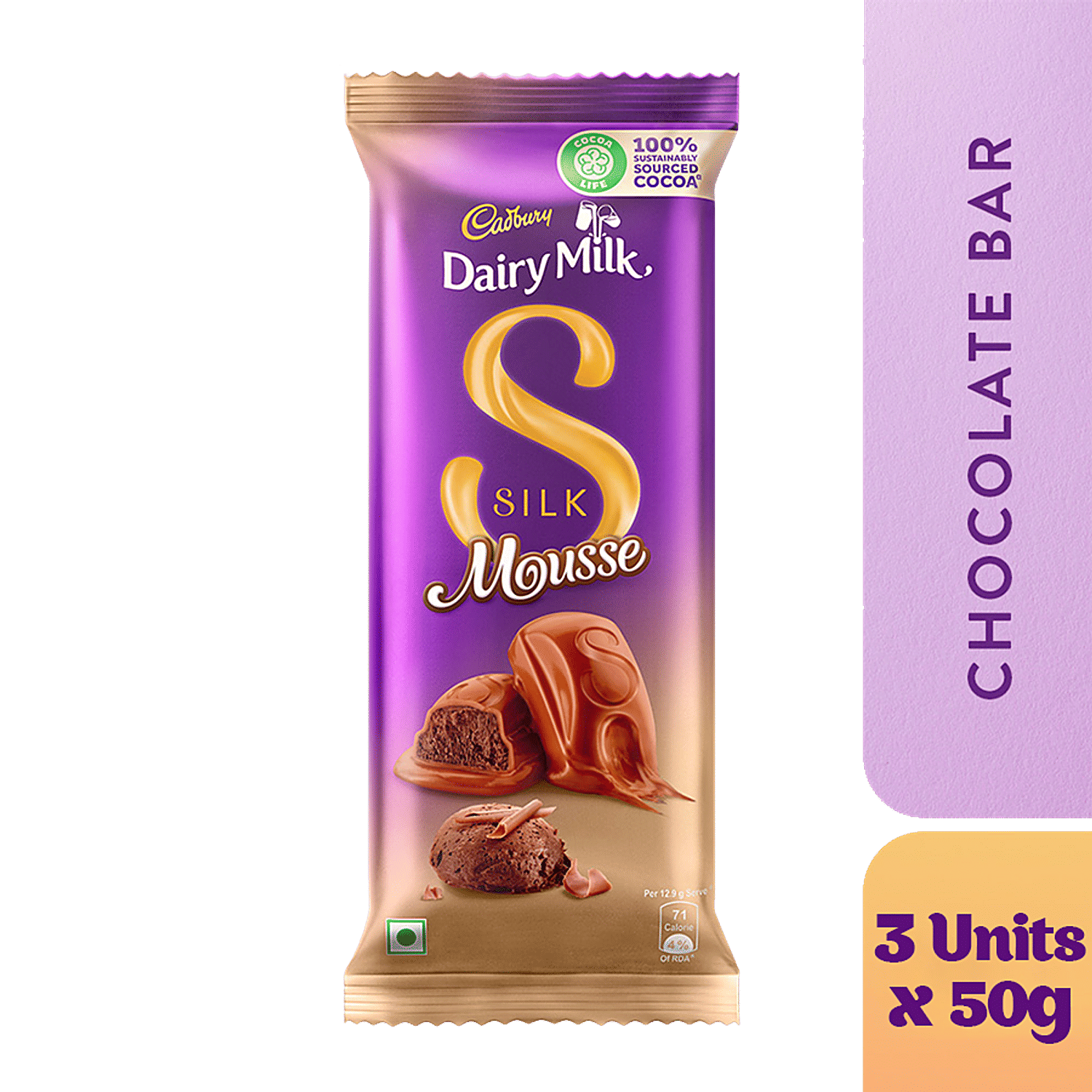 Cadbury Dairy Milk Silk Dairy Milk Silk Mousse - Chocolate Bar, 3 x 50 g Multipack