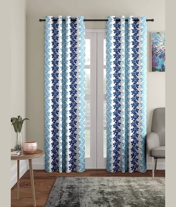 Cortina - Nature Printed Room Darkening Eyelet Curtain-7 Ft-pack of 2