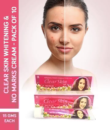 Clear Skin Lightening Clear Scars & No Marks Cream 15 gm Each Pack of 10