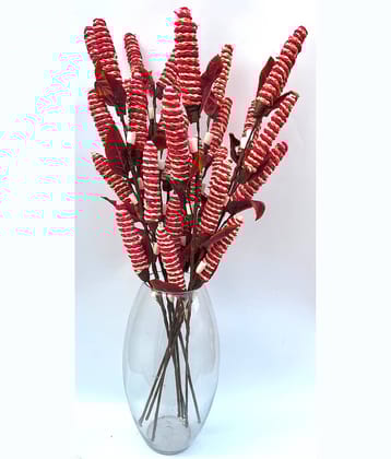 PUPRIWALL - Red Palm Artificial Flower ( Pack of 1 )