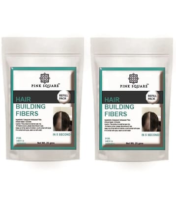 pink square Hair Building Fibers Instant Fuller Hair 25 gm Pack of 2