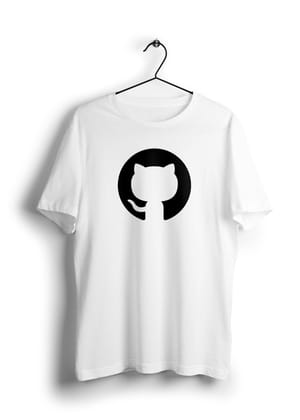 Github Relaxed Unisex Half Sleeve T-Shirt-White / L