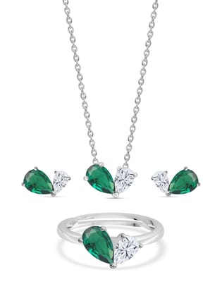 Green Toi Et Moi Jewellery Set For Women-Adjustable