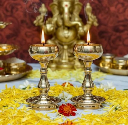 Brass Udupi Nanda Deepa Bowl design