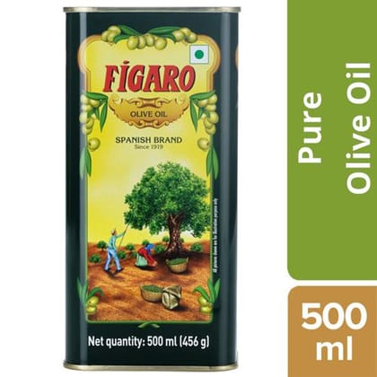 Figaro Olive Oil- Pure Olive Oil- Ideal for Indian Dishes- Imported from Spain, 500 ml Tin Figaro Olive Oil- Pure Olive Oil- Ideal for Indian Dishes- Imported from Spain, 500 ml Tin