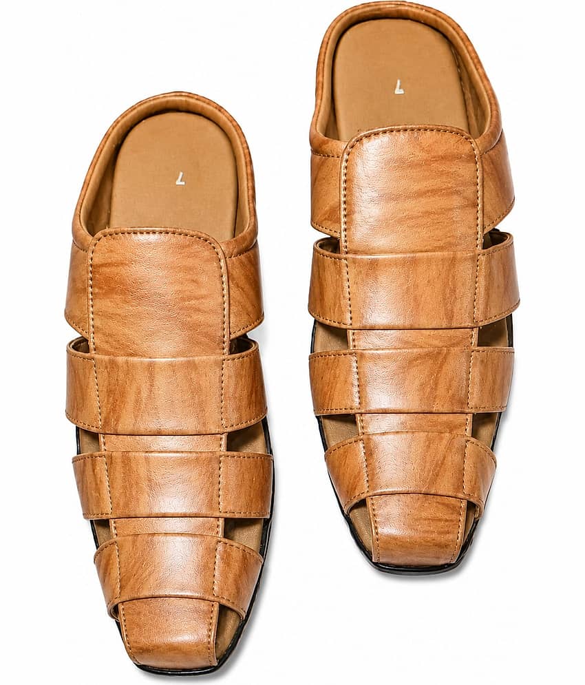 RAGE GAZE HALF SHOE TAN NEWSTYLE - Tan Men's Sandals
