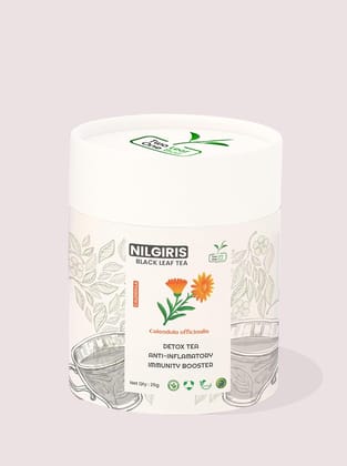 Two Leaf One Bud Nilgris Black Leaf Tea - Calendula 25 Gms