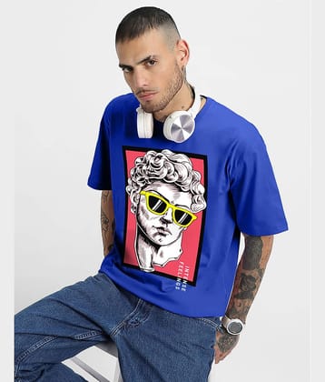 Veirdo Pack of 1 100% Cotton Oversized Fit Men's T-Shirt ( Blue )