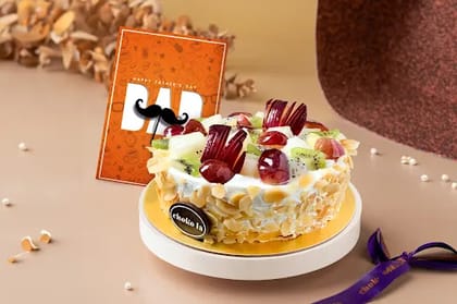Father's Day Eggless Fresh Fruit Cake.