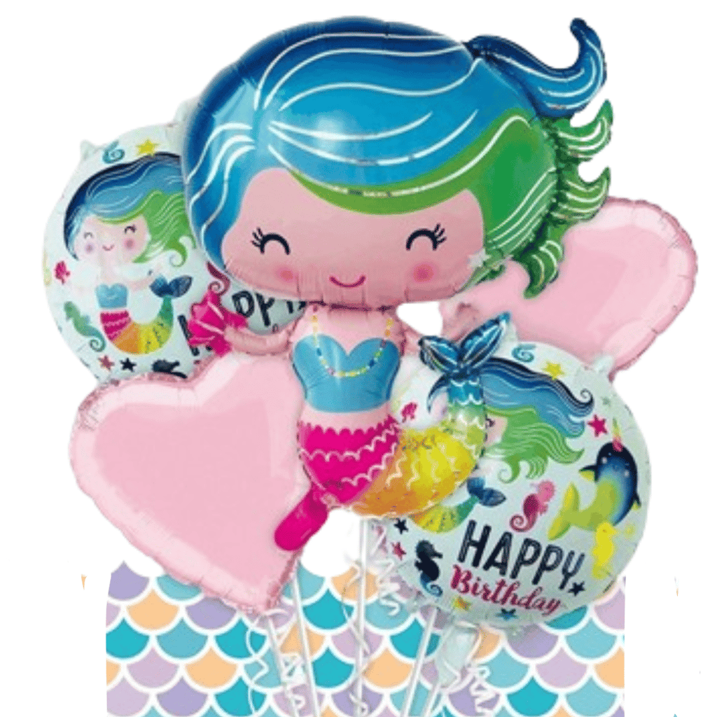 Mermaid Theme Foil balloon Set - Helium Filled - 5PC - Party and Festive Needs | Buy online on ZillyBuy